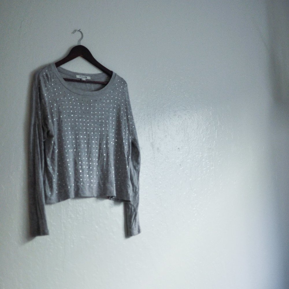 Super Fun Y2K, Studded Grey Long Sleeve from Forever 21